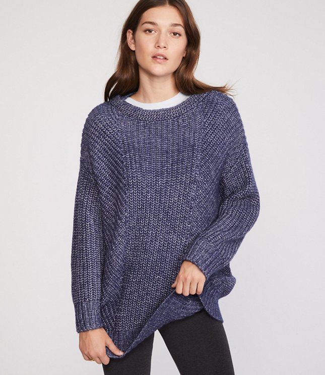 Lou & Grey Stitchy Tunic Sweater | LOFT | LOFT