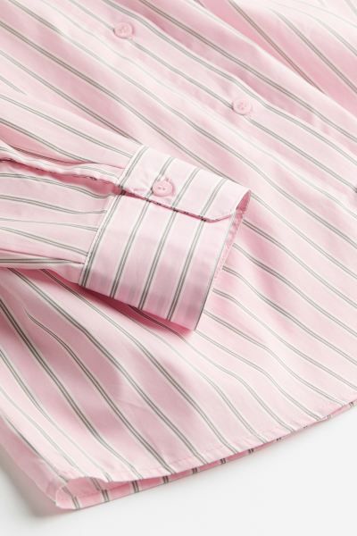 Oversized poplin shirt - Light pink/Striped - Ladies | H&M GB | H&M (UK, MY, IN, SG, PH, TW, HK)