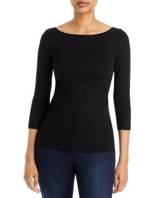 Majestic Filatures Boatneck Three Quarter Sleeve Top Women - Bloomingdale's | Bloomingdale's (US)