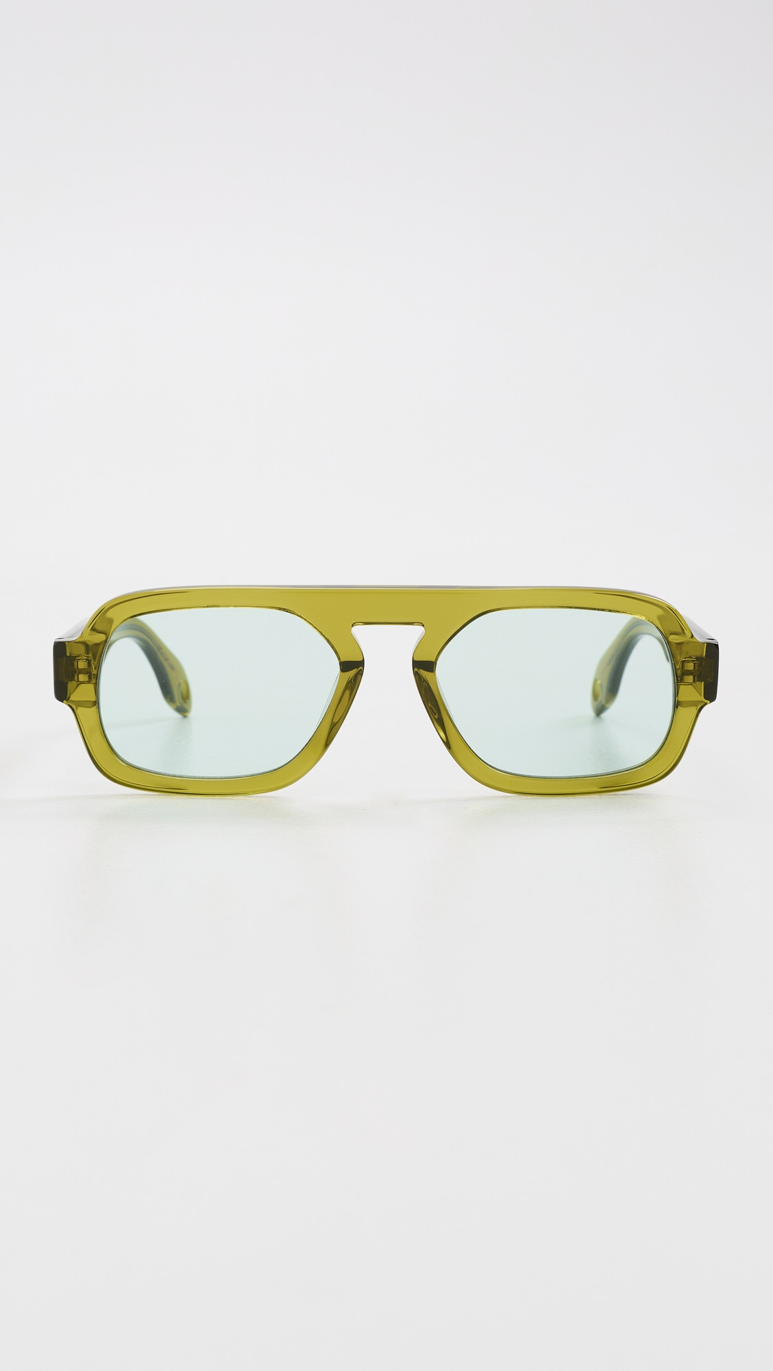 Elisa Johnson Jane Mini Sunglasses Olive Green One Size | Shopbop