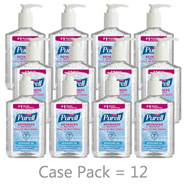 purell advanced hand sanitizer, refreshing gel, 8 fl oz sanitizer table top pump bottle (case of ... | Walmart (US)