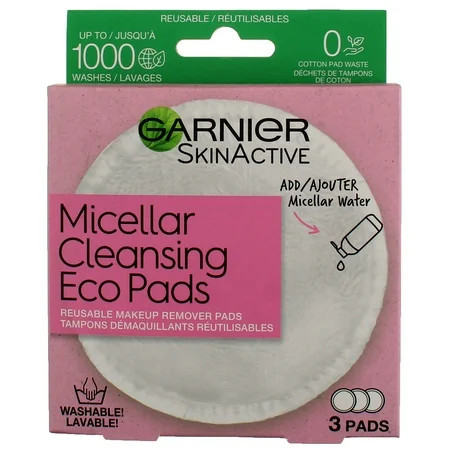 Garnier SkinActive Micellar Cleansing Eco Pads, Reusable, 3 Pack, , 3 ct. (Pack of 3) | Walmart (US)
