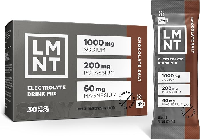 LMNT Zero Sugar Hot Chocolate or Coffee Mixer - Chocolate Salt | Drink Mix | 30-Count | Amazon (US)