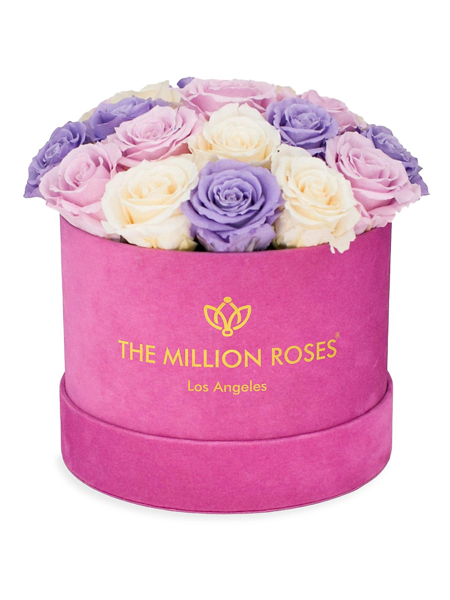 Classic Roses In Hot Pink Suede Dome Box - Light Pink | Saks Fifth Avenue