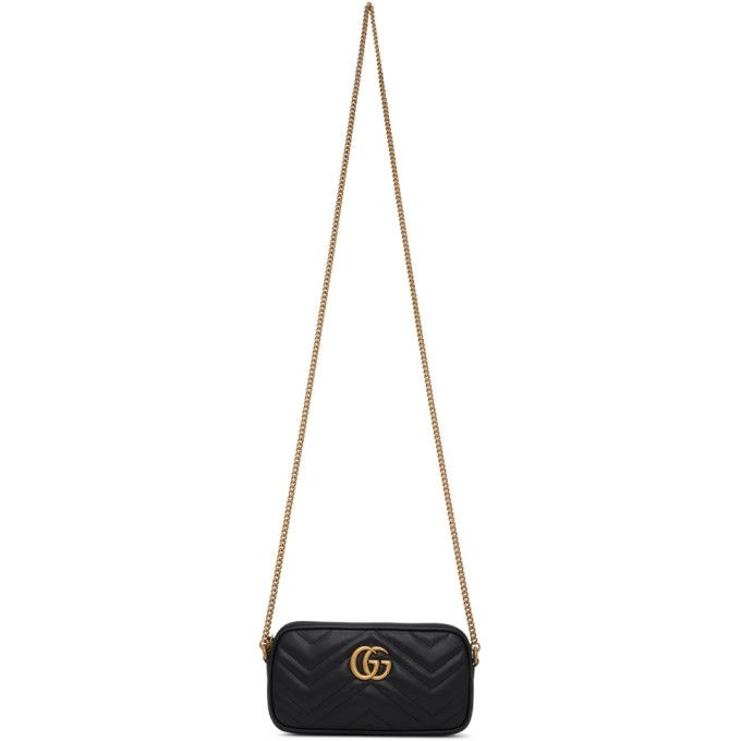 Gucci Black GG Marmont Bag | SSENSE 