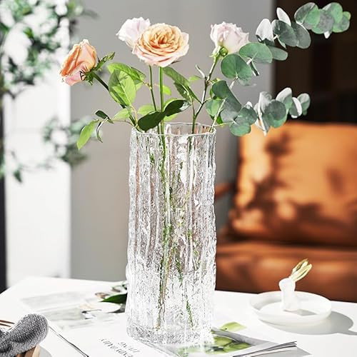 Vase, thickened glass vase, high footed glass vase, suitable for various scene decorations (24.5X9.5) transparent | Amazon (UK)