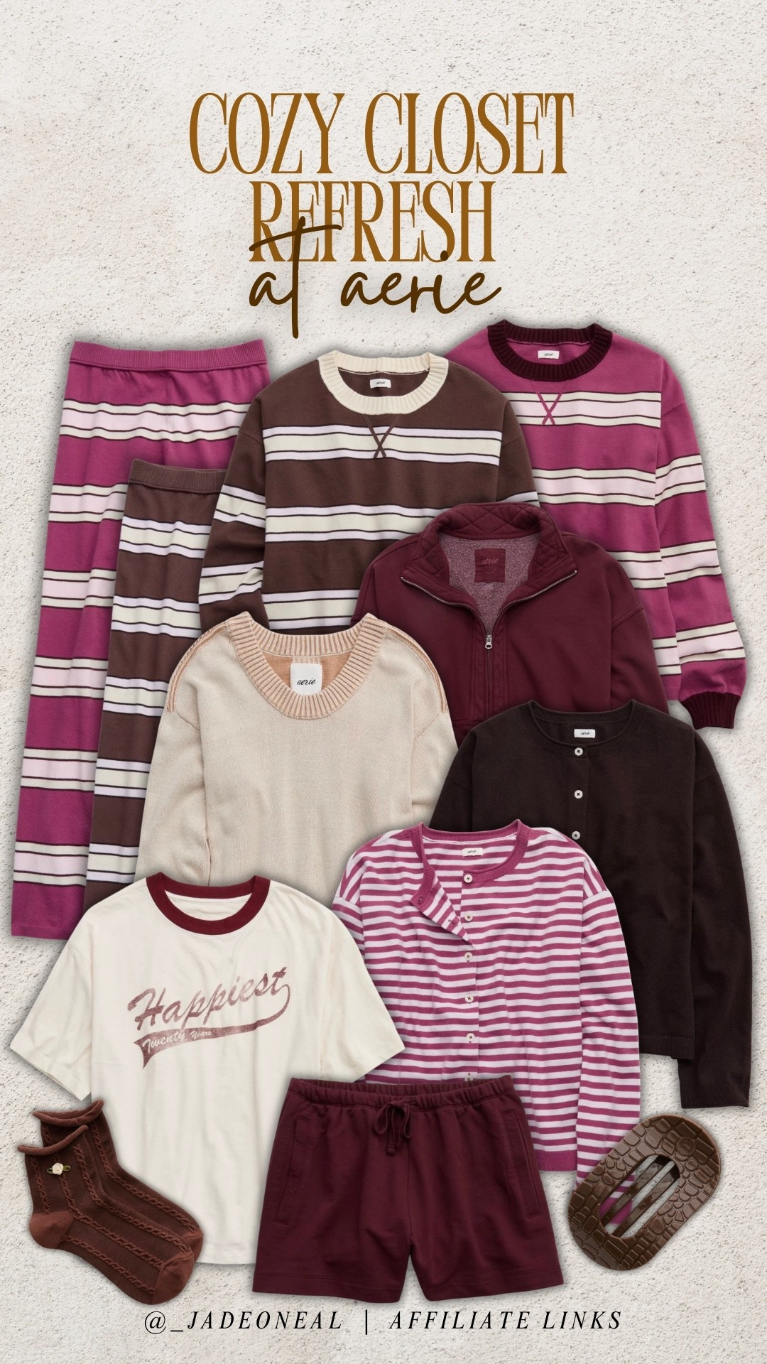 Cozy fall closest refresh — loading… 😍 the coziest, softest pieces to switch up your loungewear.

Seasonal cozy clothes fall autumn winter staples maroon pink rugby stripes sweaters

#LTKmomlife #LTKSeasonal #LTKootd