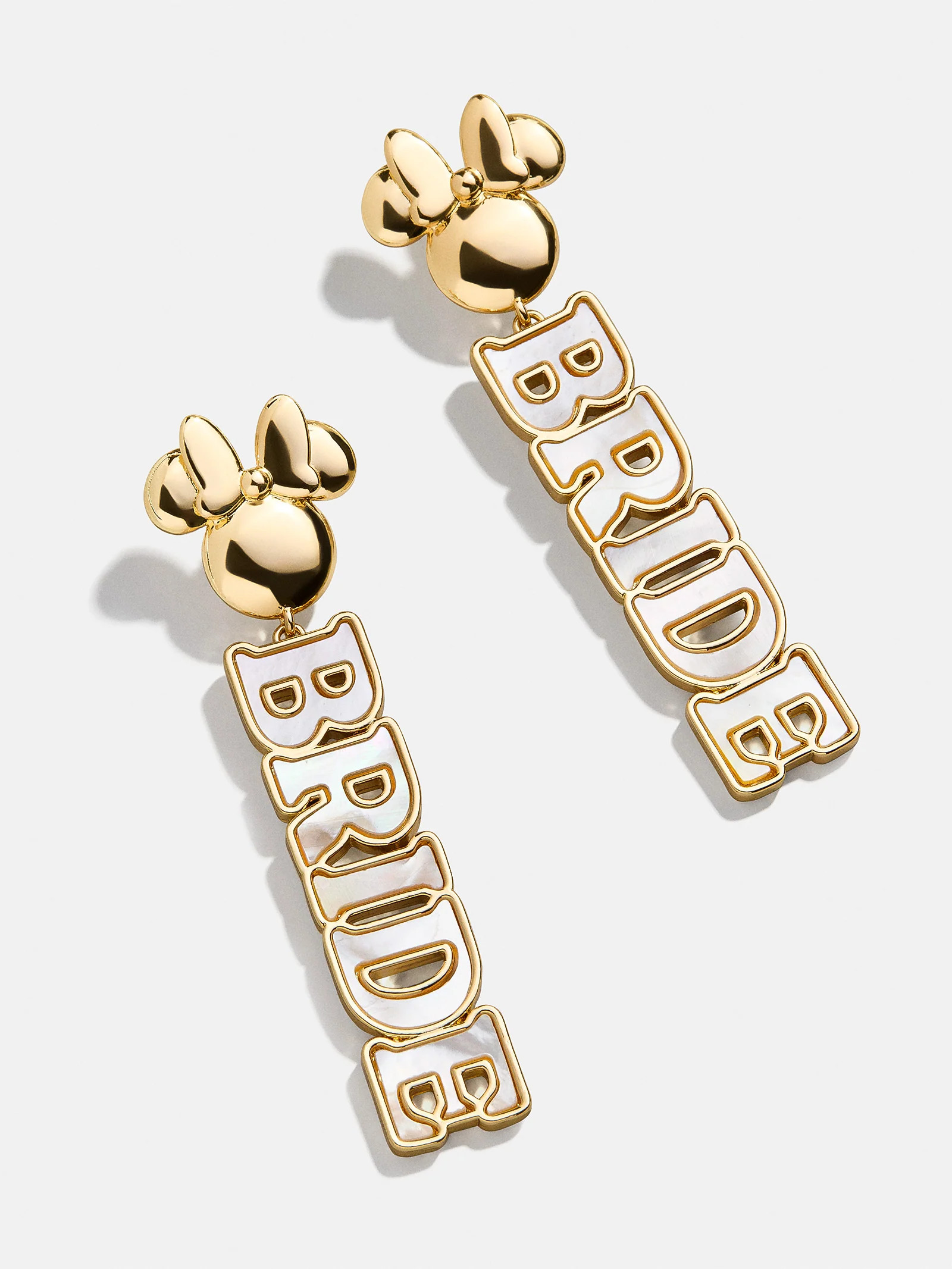 Minnie Mouse Disney Bride Drop Earrings - White | BaubleBar (US)