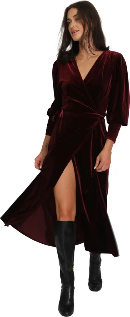 Current Mood Velvet Wrap Dress | Nordstrom