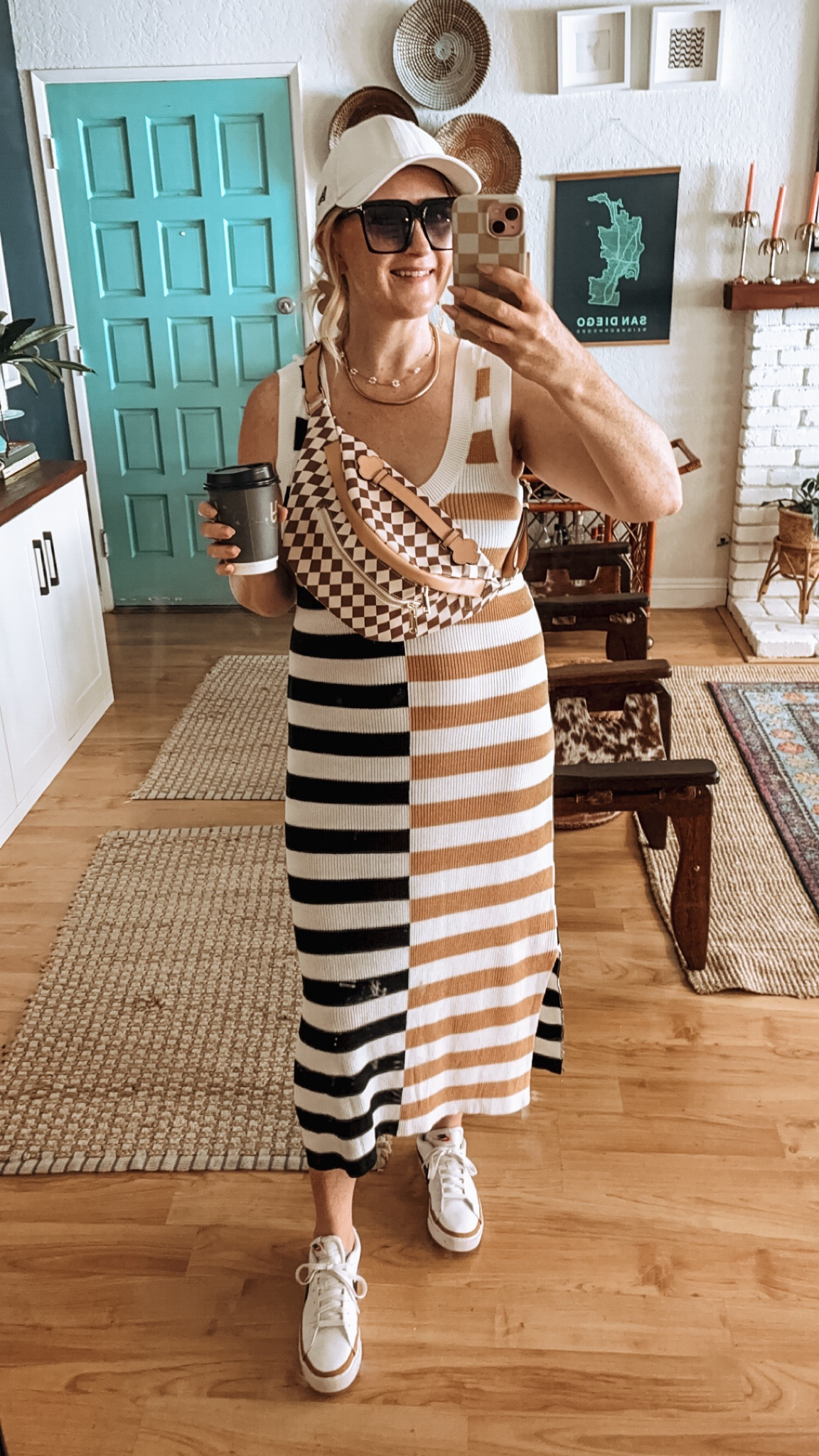 Cutest free people inspired knit striped dress! Can be dressed up or down, going with casual today. Fits TTS, wearing L. 

Free people style, free people look for less, knit dress, casual dress, striped dress, Nike, bum bag, baseball hat, casual looks, mom style, everyday style, ootd, affordable fashion, Amazon fashion, Amazon finds

#LTKStyleTip #LTKFindsUnder100 #LTKFindsUnder50