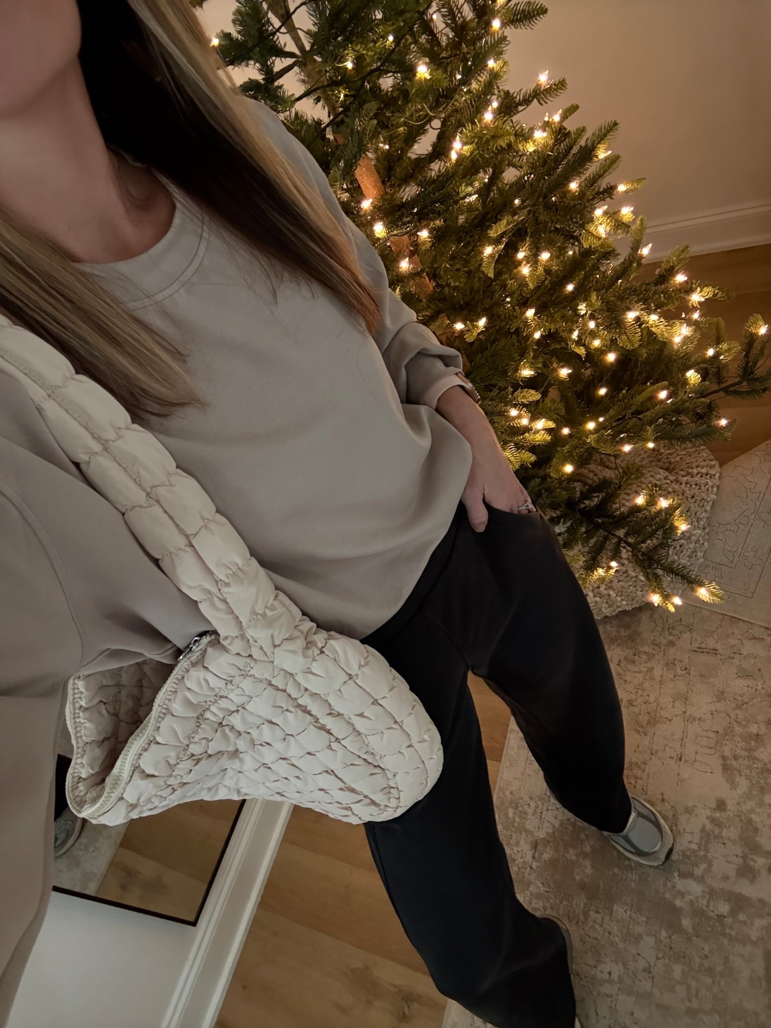 Outfit is full Amazon finds! Quilted bag - wide leg pants - soft crew neck sweatshirt 

#LTKFindsUnder50 #LTKdayinmylife #LTKmomlife