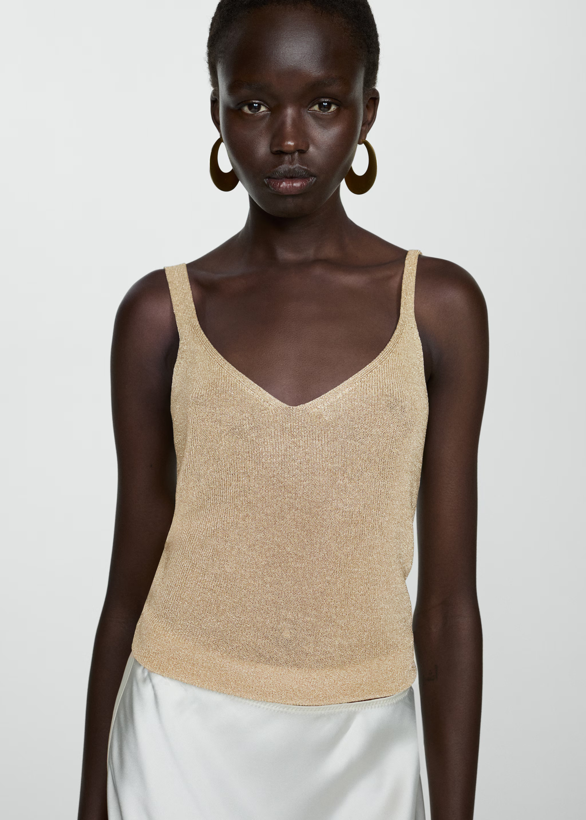Lurex knitted top - Woman | MANGO USA | MANGO (US)