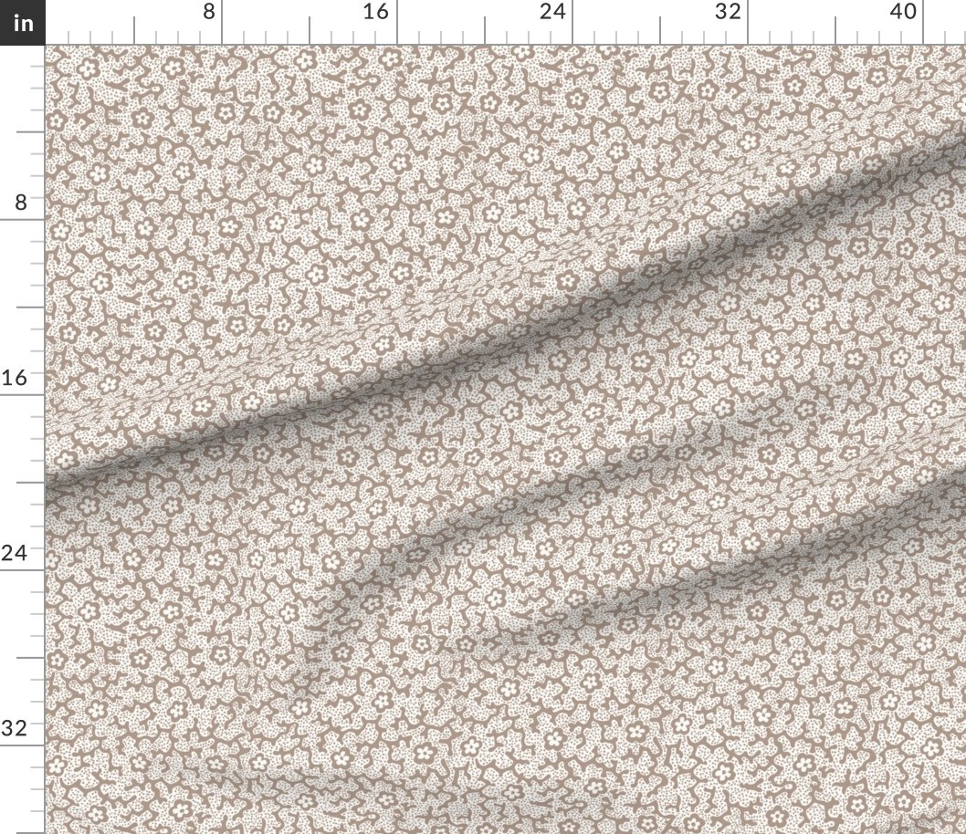 Coral Floral Taupe Fabric | Spoonflower | Spoonflower