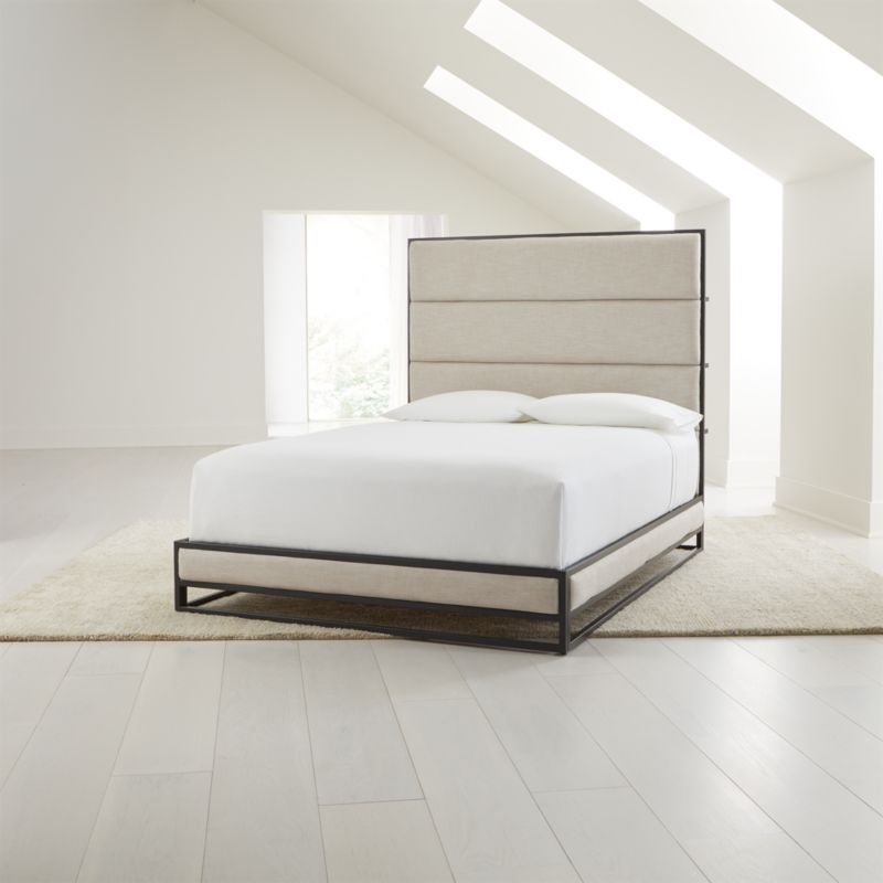 Oxford Ivory Upholstered Bed | Crate and Barrel | Crate & Barrel