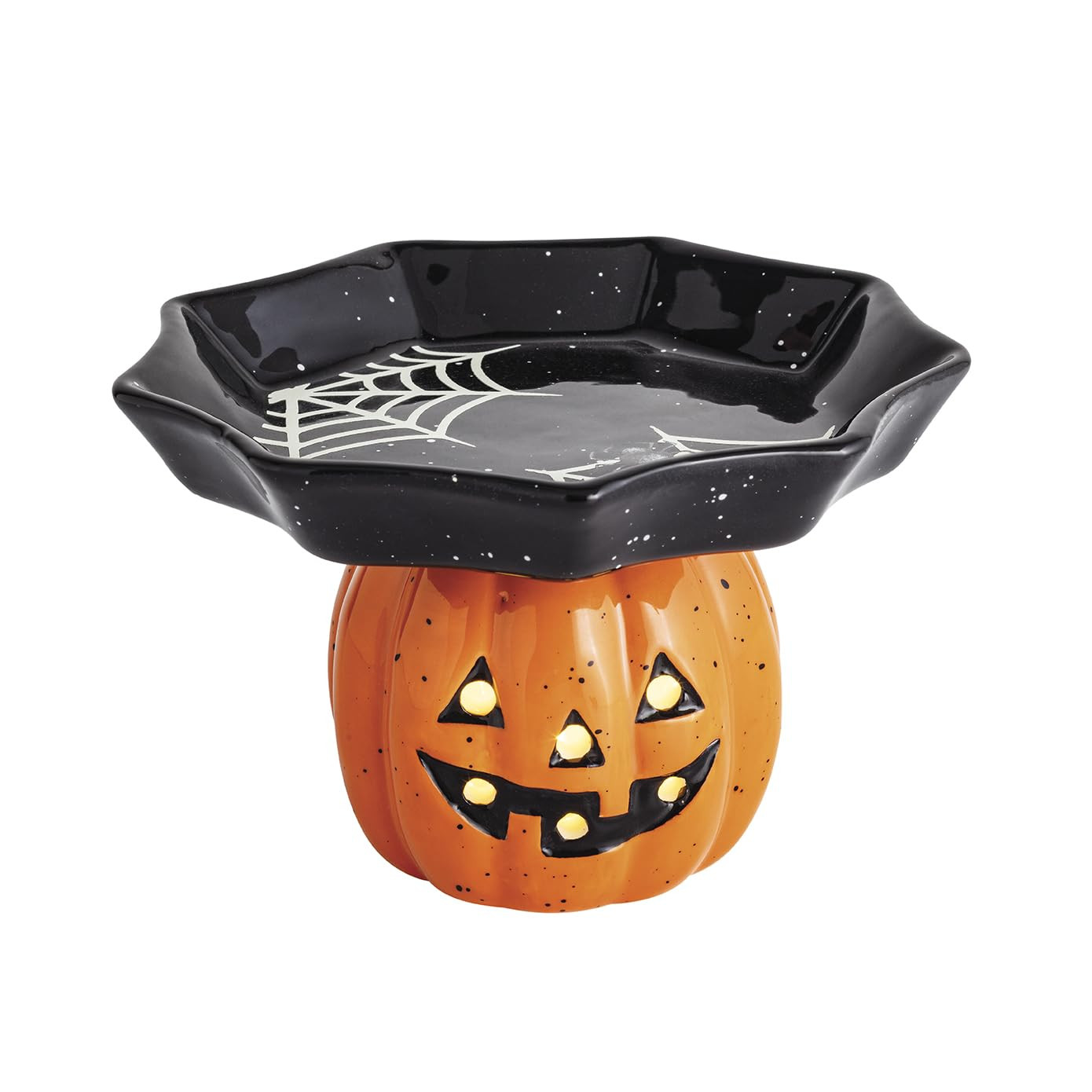 Mud Pie Halloween LED Pumpkin Glow in the Dark Candy Pedestal | Amazon (US)