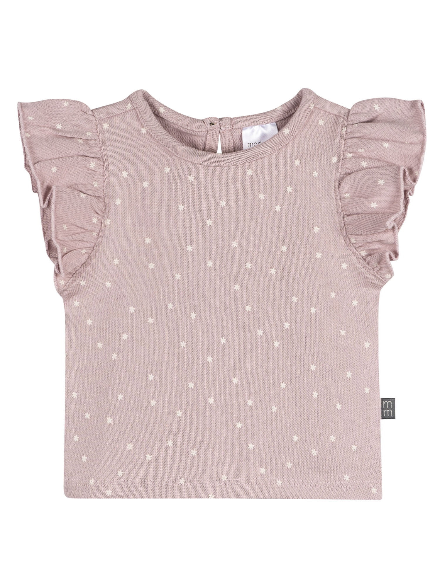 Modern Moments by Gerber Baby Girl Organic Flutter Sleeve Top, Sizes 0/3 Months - 24 Months | Walmart (US)