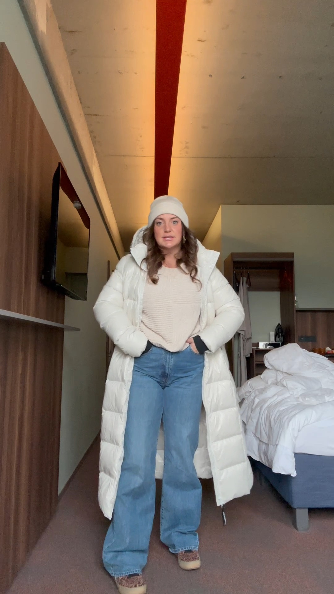 Day 2 iceland outfit : the coat was a game changer!!! 
Wearing size L in coat, 30 in pants, XL in sweater  

#LTKMidsize #LTKTravel #LTKActive