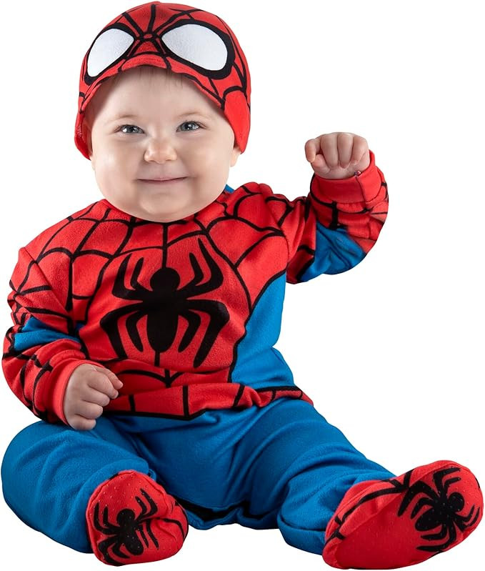 MARVEL Spider-Man Official Infant Deluxe Costume - Premium Quality Minky Fabric and Non-Slip Grip... | Amazon (US)