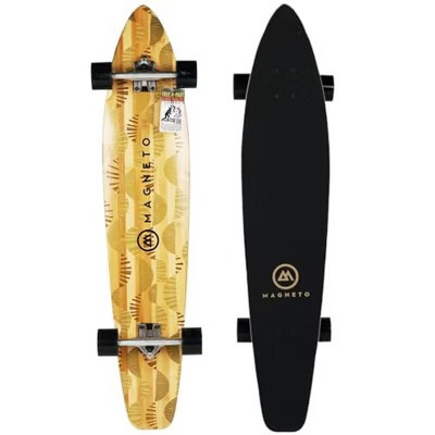Magneto 44 inch Kicktail Cruiser Longboard Skateboard, Bamboo and Hard Maple Deck, Made for Adults, Teens and Kids (Earth Tones) | Target