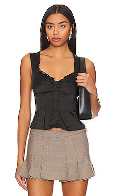 MORE TO COME Mina Bustier Top in Black from Revolve.com | Revolve Clothing (Global)