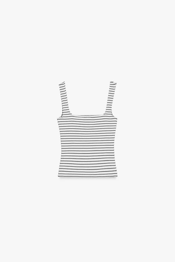 WIDE STRAP TANK TOPstriped+5 | Zara US