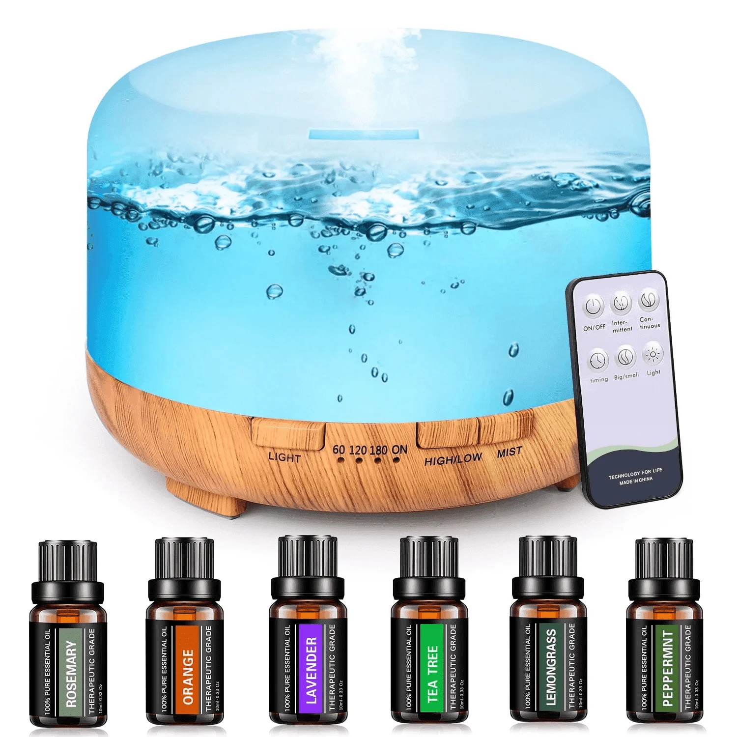 Fimilo 500ml Aroma Diffuser with 6*10ml Essential Oil with Remote Control for Large Room Home Off... | Walmart (US)