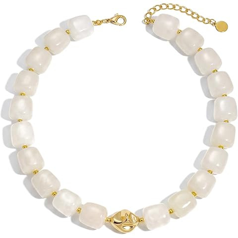 Colorful Chunky Necklaces for Women Multicolored Large Square Acrylic Beads Necklace Trendy Bold ... | Amazon (US)