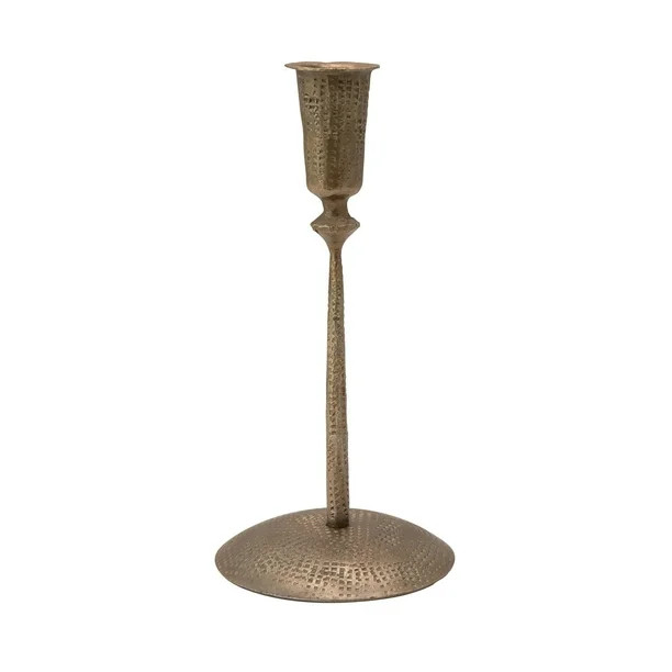 Creative Co-Op Hand-Forged Hammered Metal Taper Holder, Antique Brass Finish | Walmart (US)