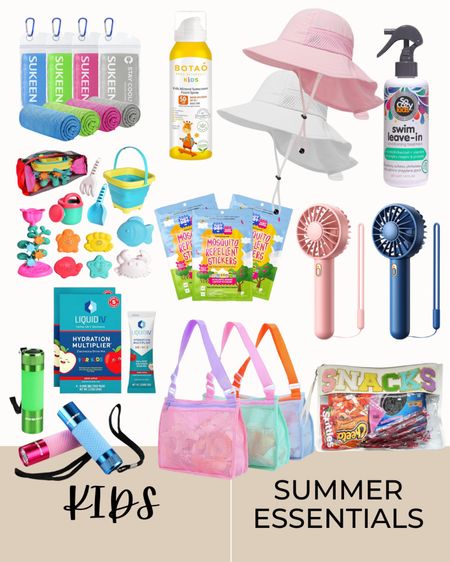 Kids summer essentials!

Cooling towels, non toxic sunscreen, non toxic leave in conditioner, sun hat, kids electrolytes, kids summer bags, sand toys, battery powered fan, snack bag, mosquito repellent, kids flashlights 

#LTKKids #LTKFindsUnder50 #LTKSeasonal