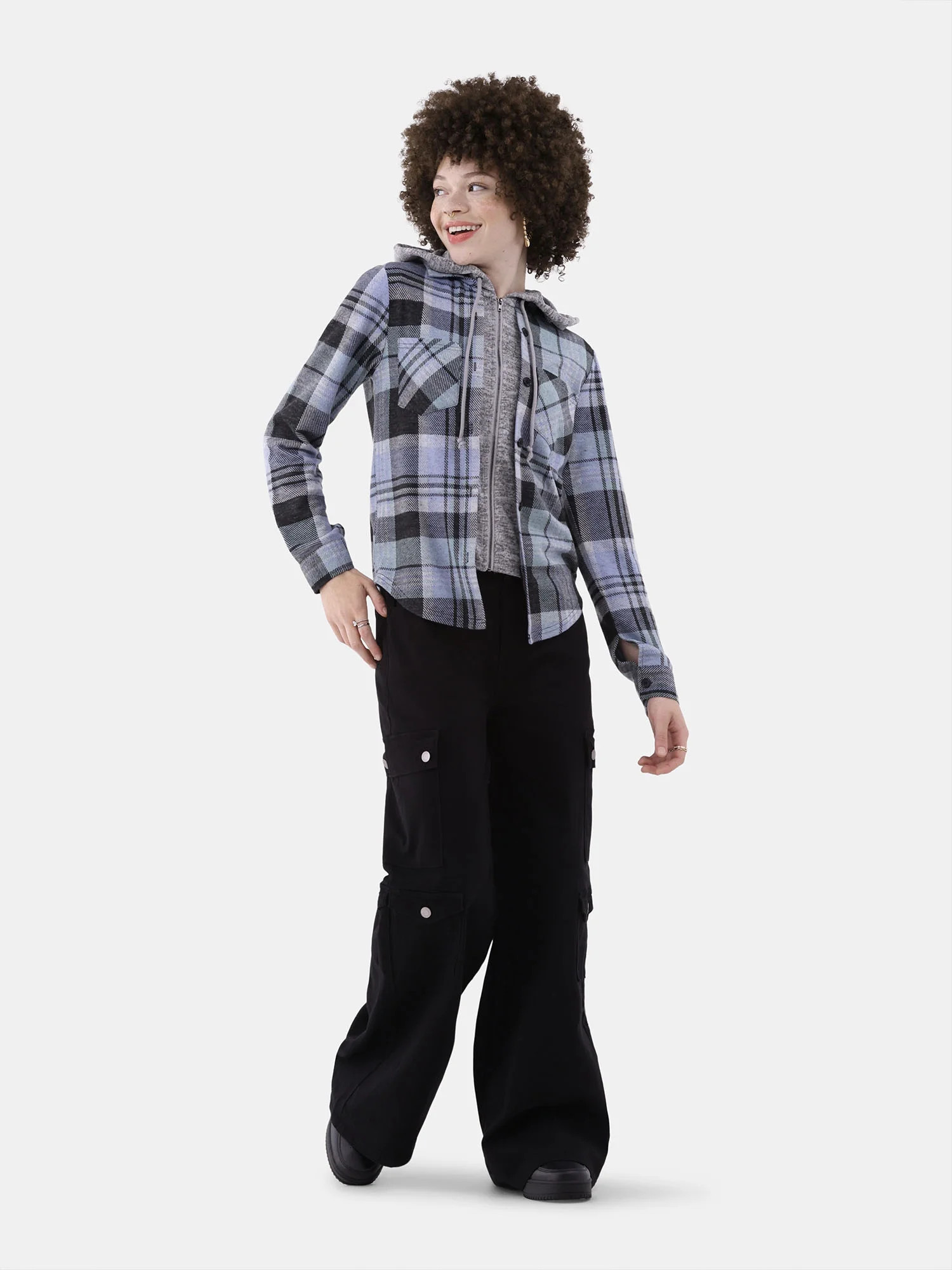 No Boundaries Women's Plaid Shirt | Walmart (US)