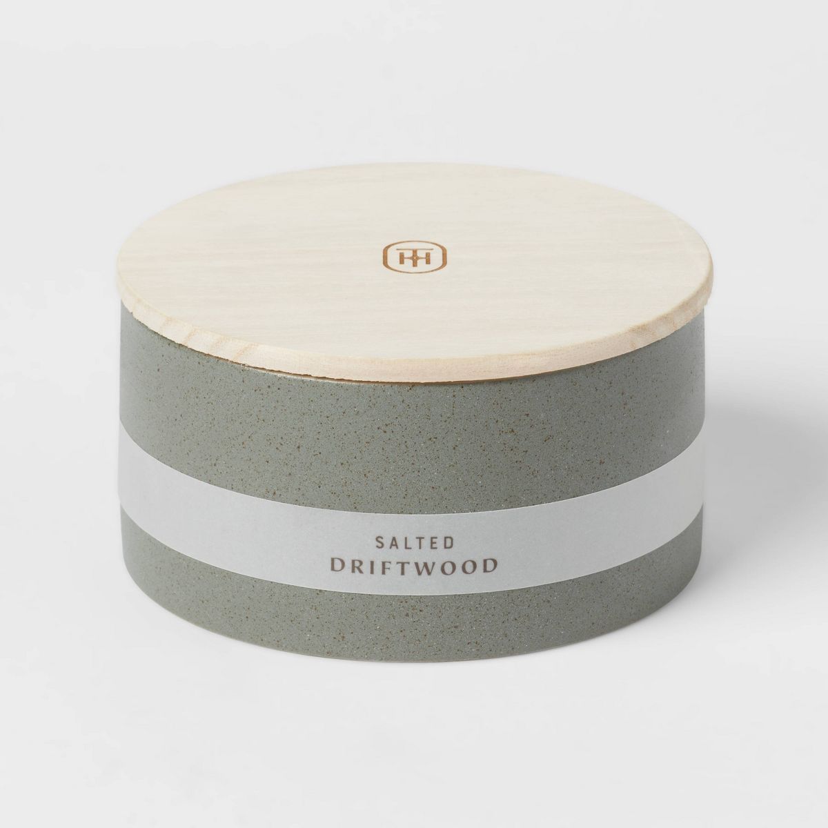 3-Wick 14oz Matte Textured Ceramic Wooden Wick Candle Gray/Salted Driftwood - Threshold™ | Target