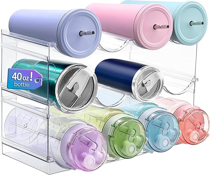 Homecor Water Bottle Organizer, Large Compartment Stackable Kitchen Pantry Organization and Stora... | Amazon (US)