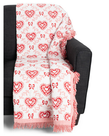 Eros Hearts Chenille Throw | TJ Maxx