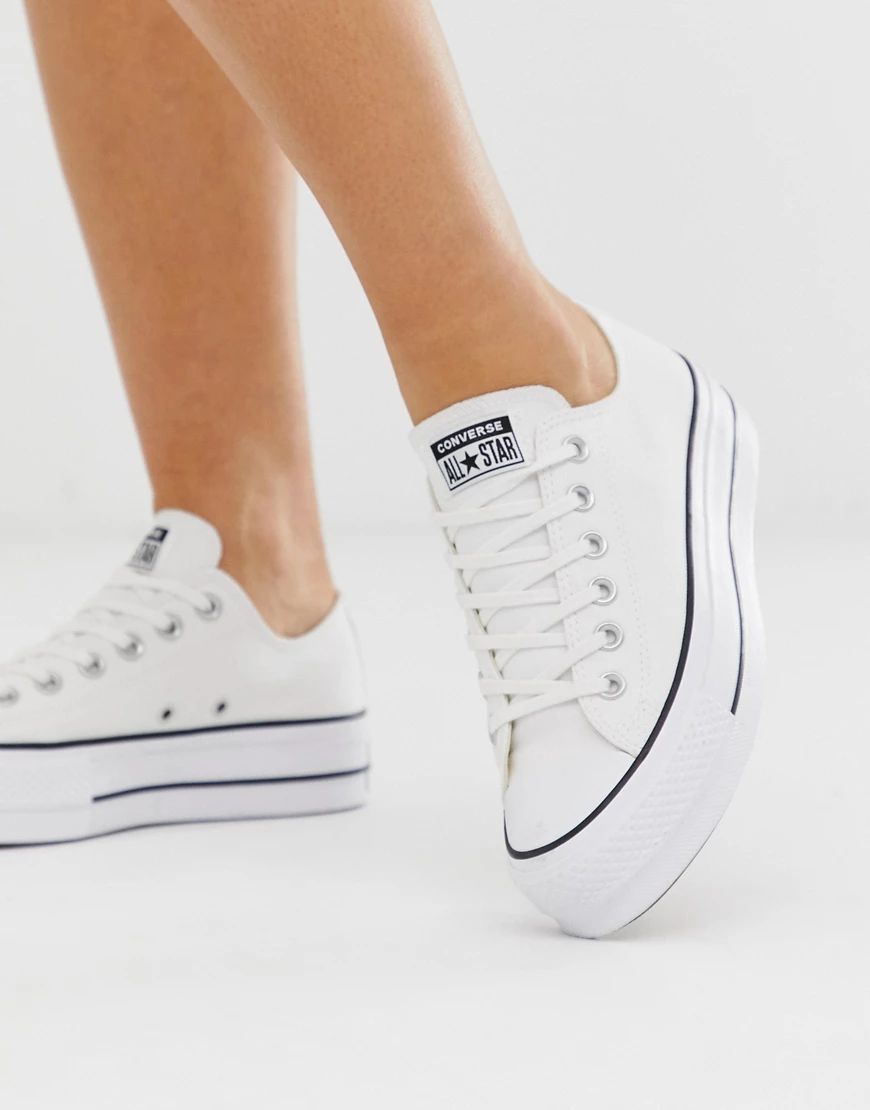 Converse Chuck Taylor Ox platform white sneakers | ASOS (Global)