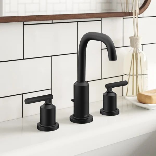 T61142BL Moen Gibson Two-Handle Widespread Bathroom Faucet Trim Kit, Valve Required | Wayfair North America
