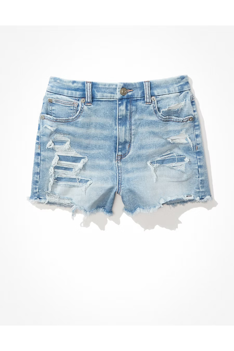 AE Ne(x)t Level Curvy High-Waisted Denim Short Short | American Eagle Outfitters (US & CA)