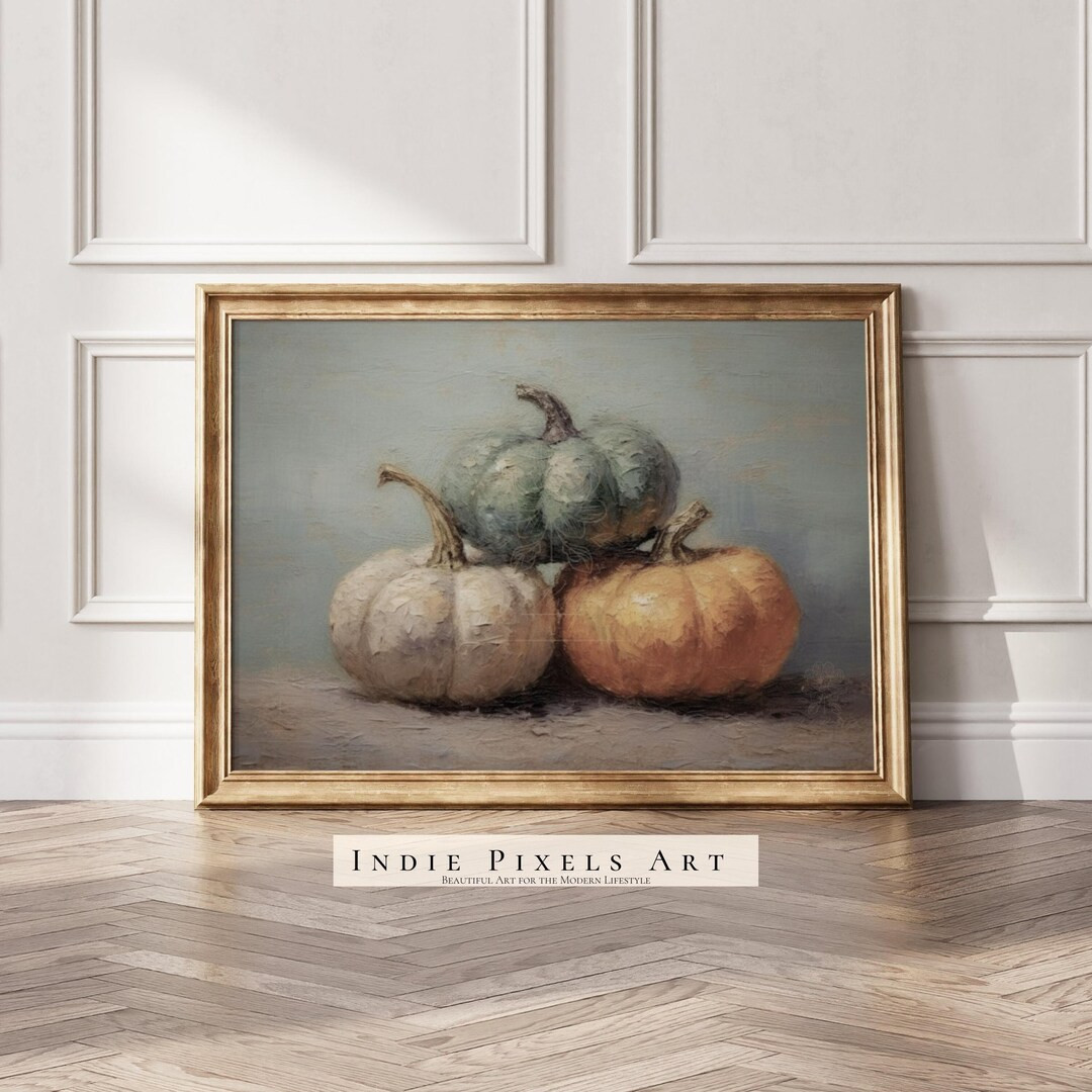 Fall Wall Decor Printable Pumpkin Still Life Painting Rustic Fall Art Vintage Autumn Wall Print A... | Etsy (UK)