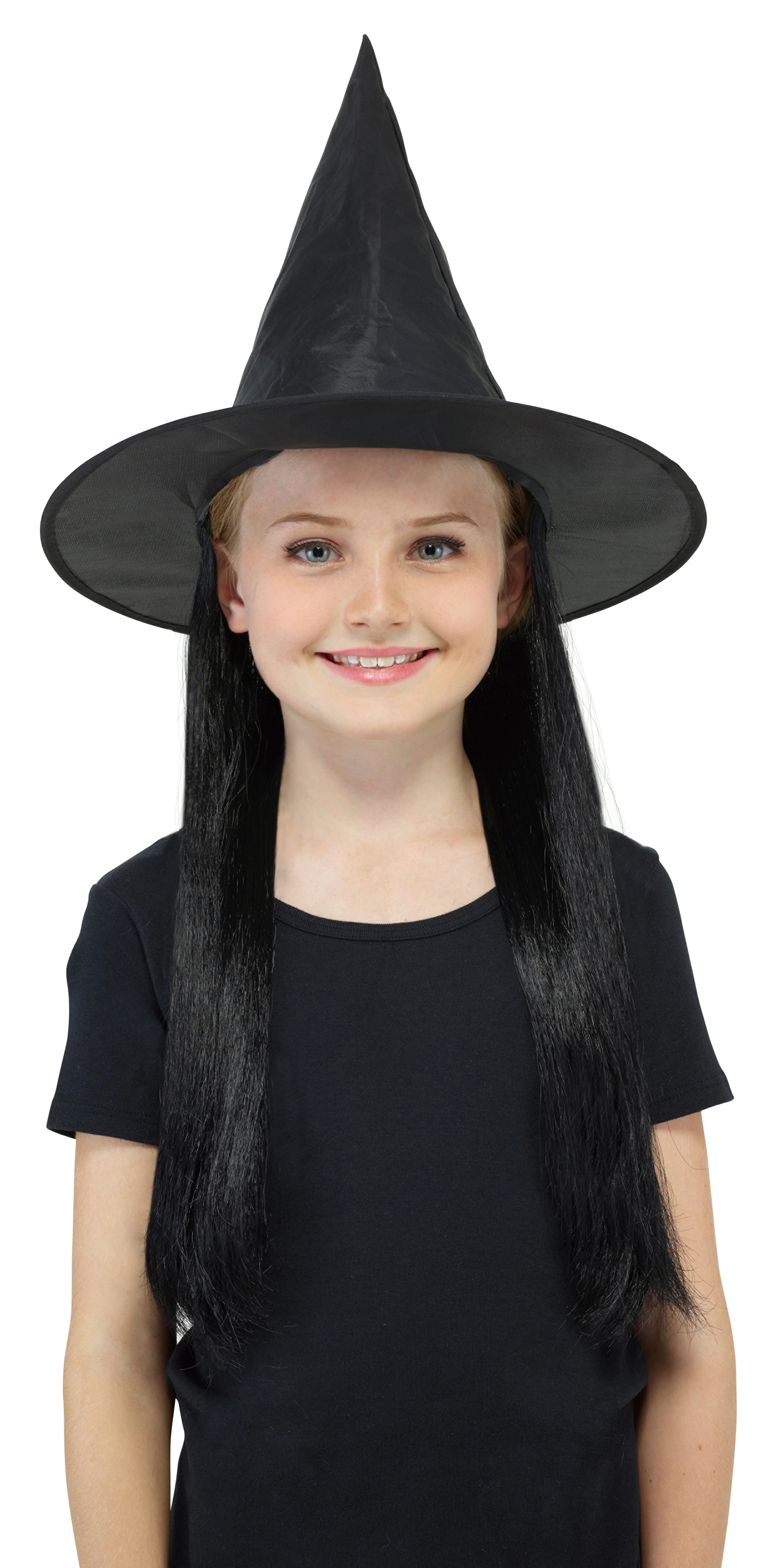 Halloween Child Witch Hat with Black Hair, by Way to Celebrate | Walmart (US)