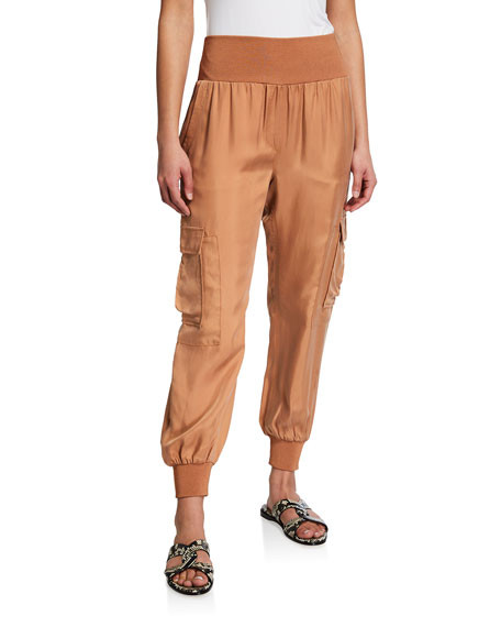 cinq a sept Tous Les Jours Giles Satin Jogger Pants | Neiman Marcus