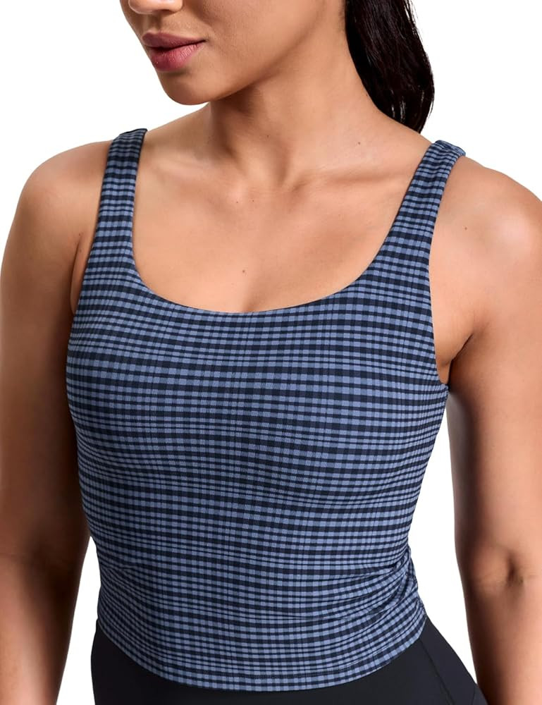 HeyNuts Zeal Bra Womens Scoop Neck Longline Sports Bras, U Back Workout Yoga Crop Tank Tops Padde... | Amazon (US)