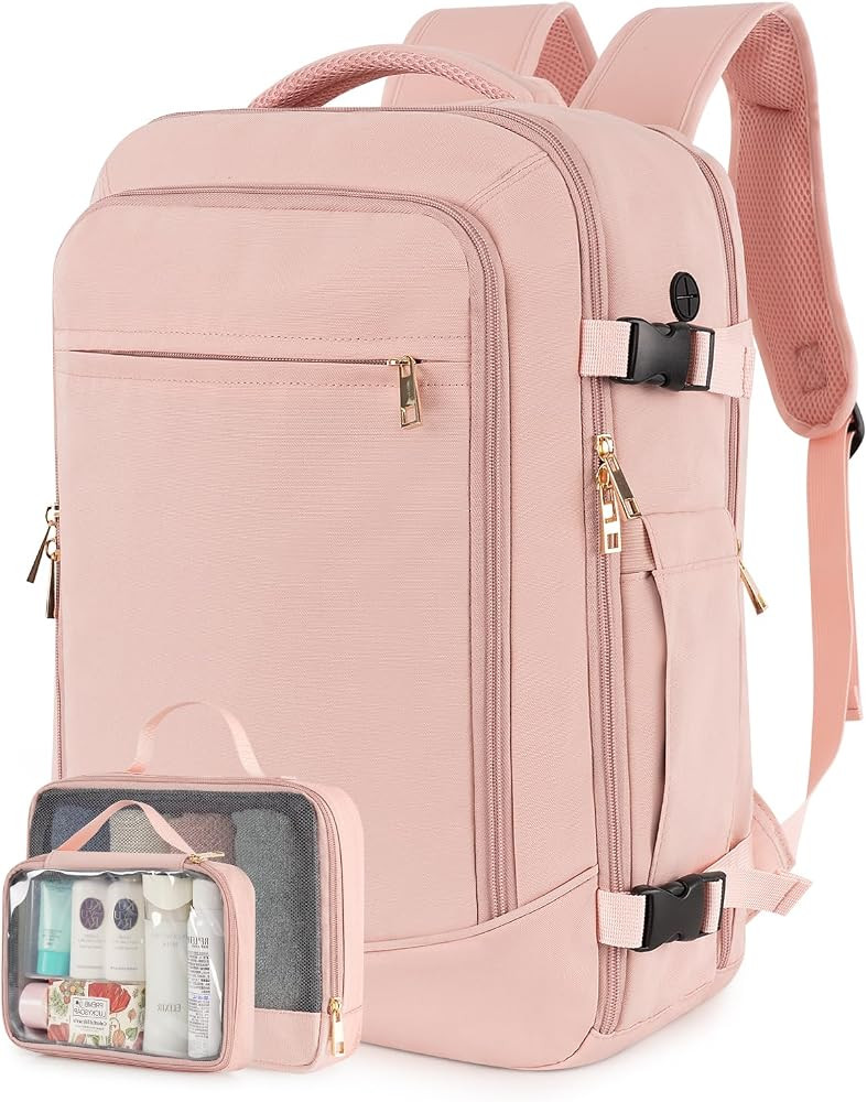 Travel Backpack 40L for Women Men Pink | Amazon (US)