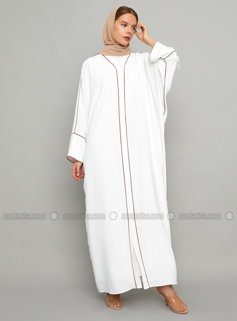 White - Unlined - Abaya | Modanisa (US)