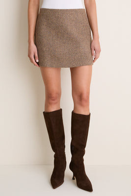 Herringbone Meg A-Line Mini Skirt | Tuckernuck (US)