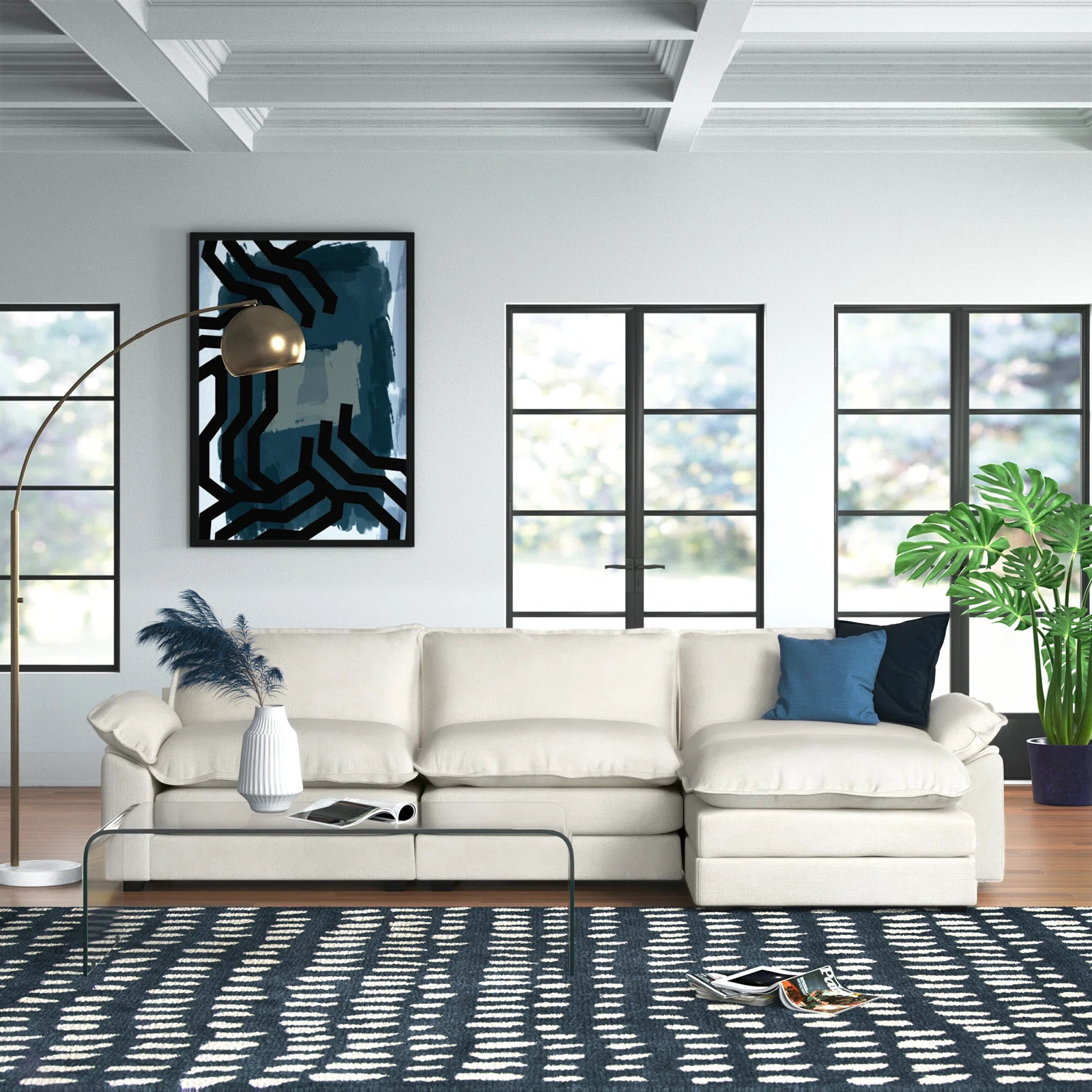 Avrilynn Upholstered Cloud Sofa&Couch with Ottoman | Wayfair North America