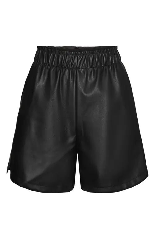 VERO MODA Viola Pull-On Faux Leather Shorts in Black at Nordstrom, Size Medium | Nordstrom