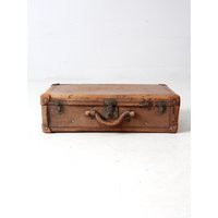 Antique Leather Suitcase | Etsy (US)