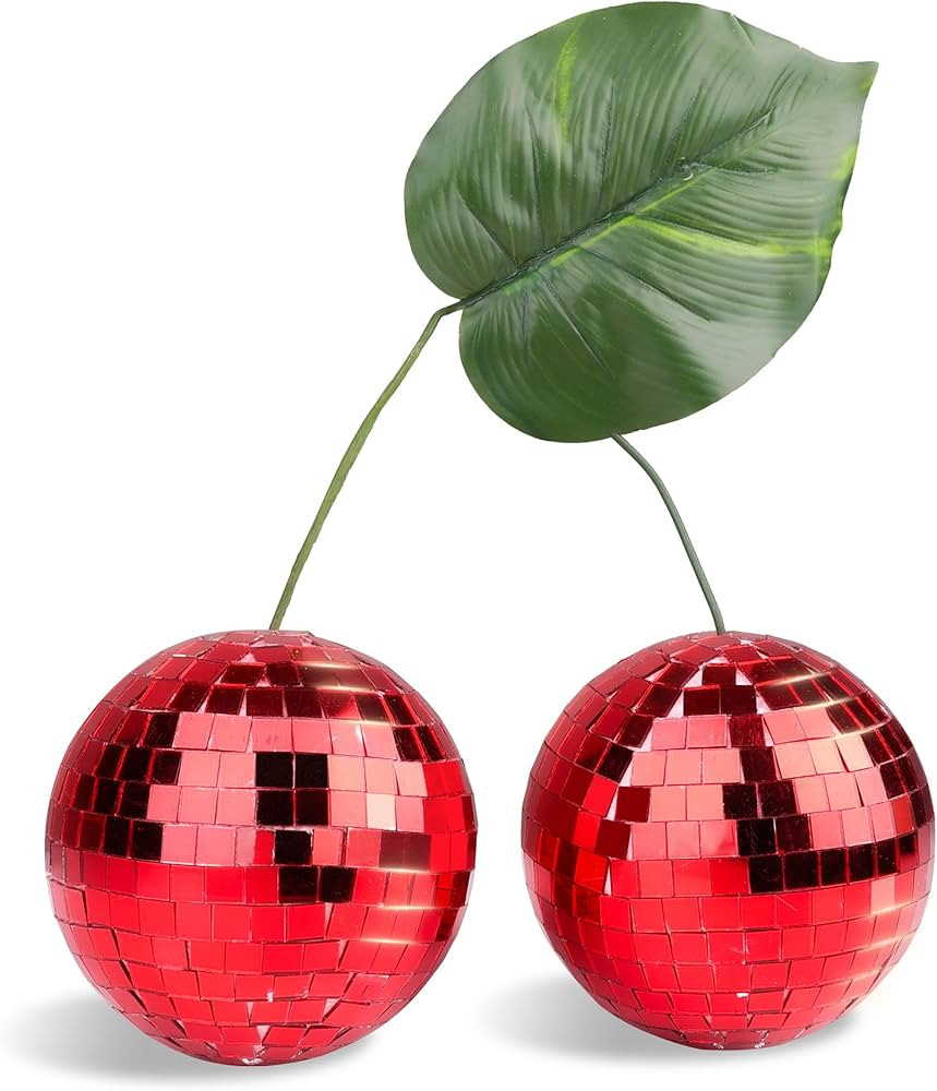 Cherry Disco Ball Decor, GangZhENgSd 4 inch Double Disco Ball Mirror Ball Cherry Lighting Ball fo... | Amazon (US)