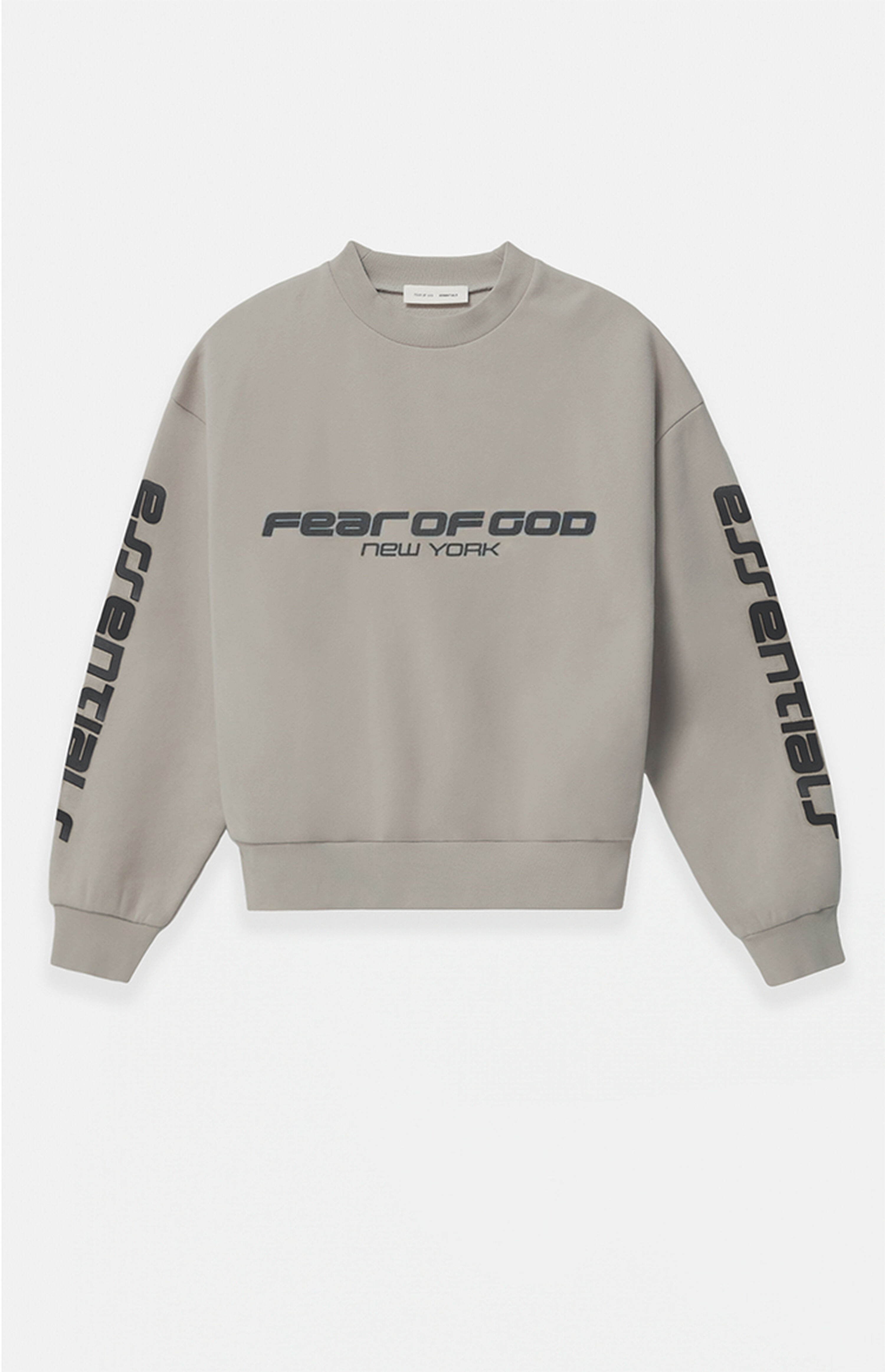 Fear of God ESSENTIALS Smoke Grey Crew Neck Cropped Relaxed Sweatshirt | PacSun