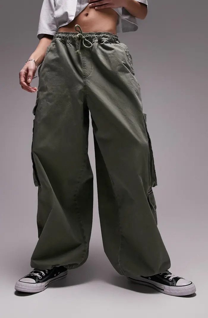 Balloon Washed Cotton Cargo Trousers | Nordstrom