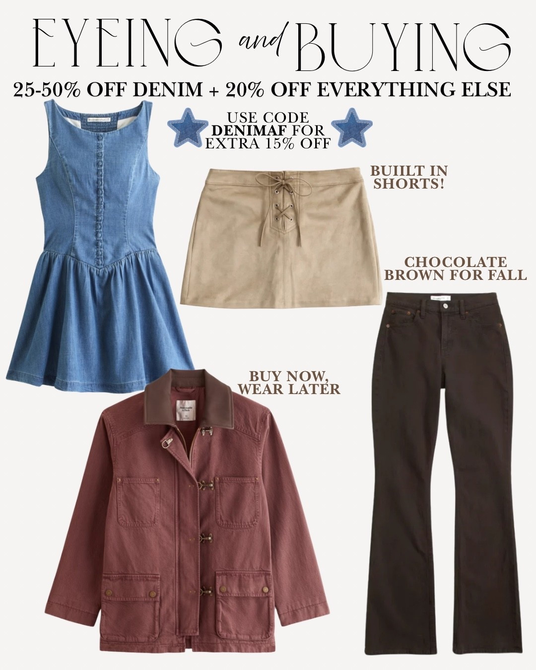 25-50% off denim & 20% off everything else + use code DENIMAF for an EXTRA 15% off!

#LTKootd #LTKgrwm #LTKSaleAlert